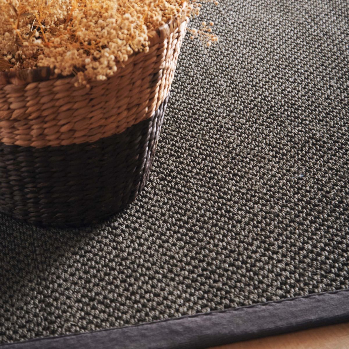 Origins Sisal Rug Dark Grey with Grey Border