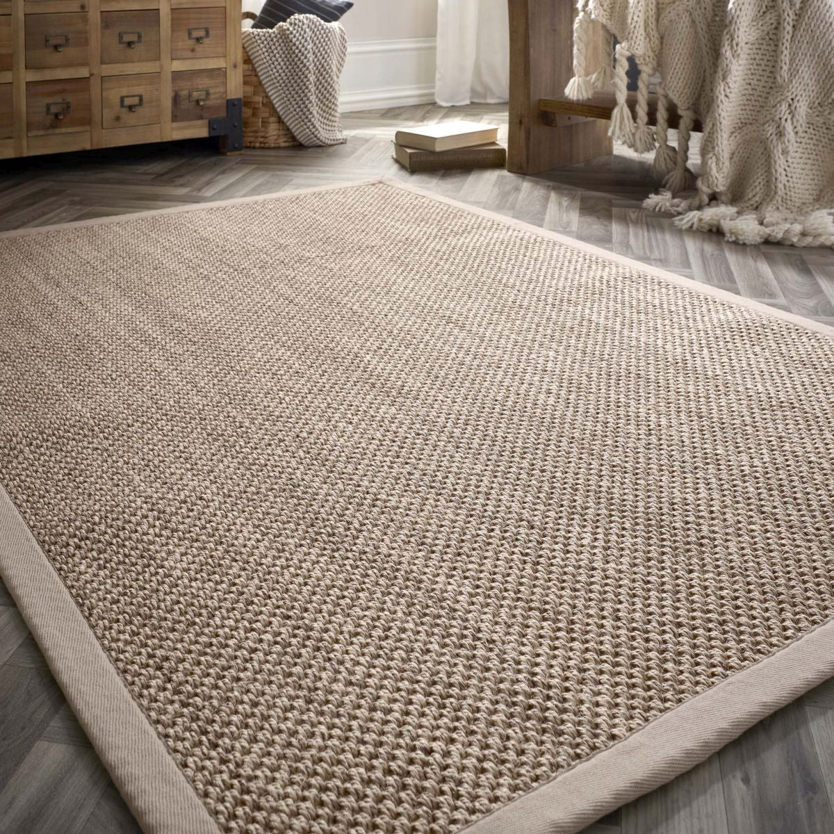 Origins Sisal Rug Light Beige with Sand Border