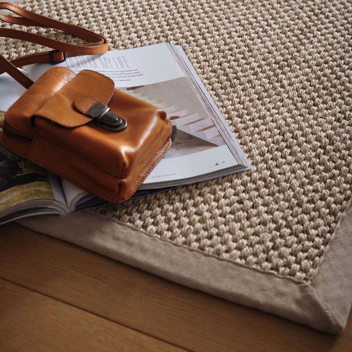 Origins Sisal Rug Light Beige with Sand Border
