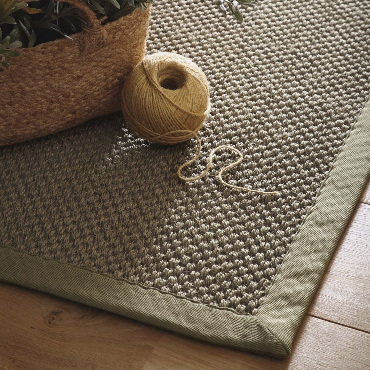 Origins Sisal Rug Sage Green with Sage Green Border