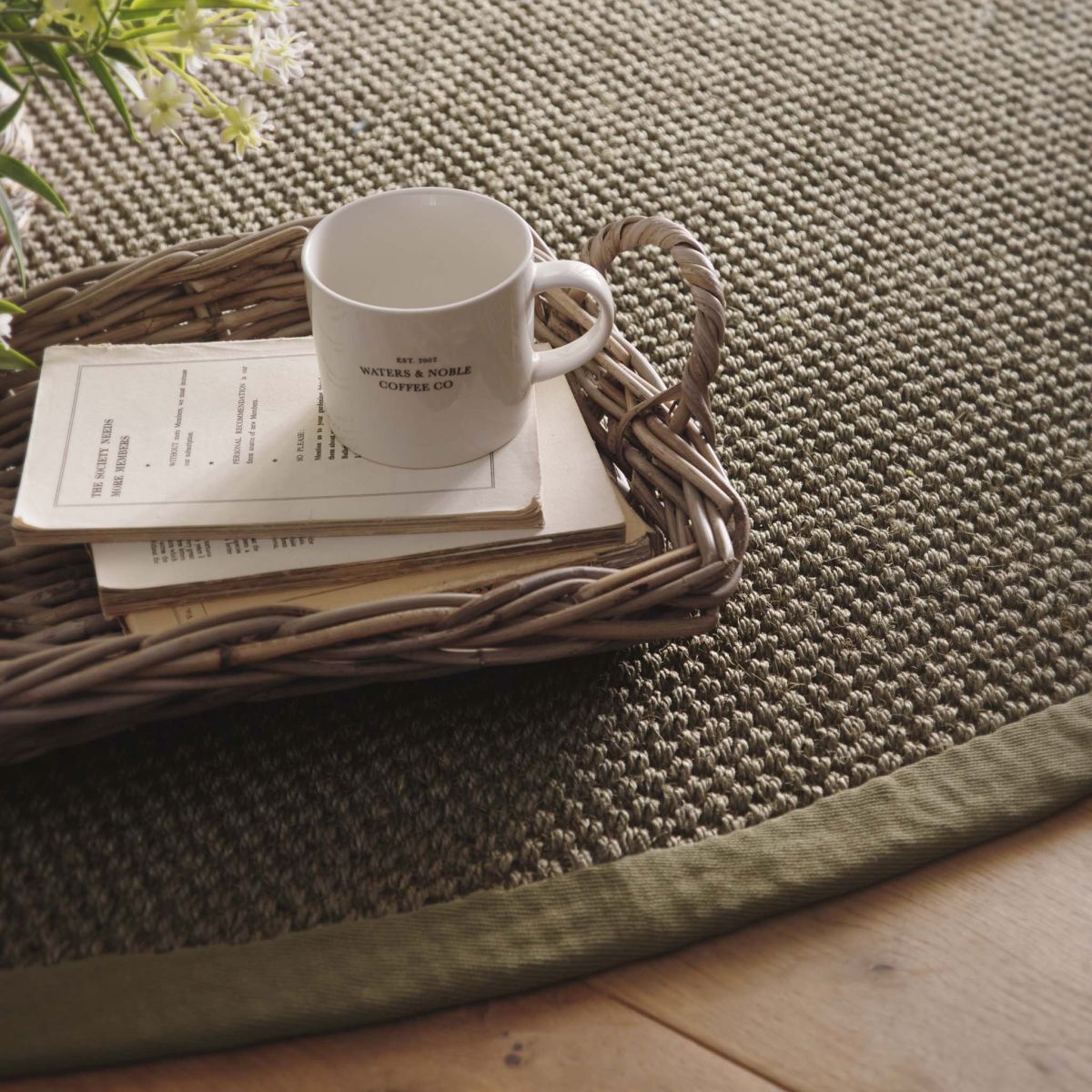 Origins Sisal Rug Sage Green with Sage Green Border