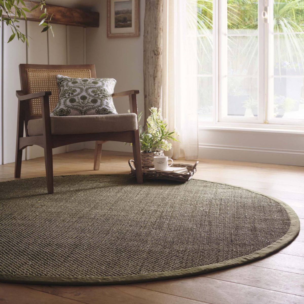Origins Sisal Rug Sage Green with Sage Green Border