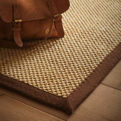 Origins Sisal Rug Warm Natural with Dark Brown Border