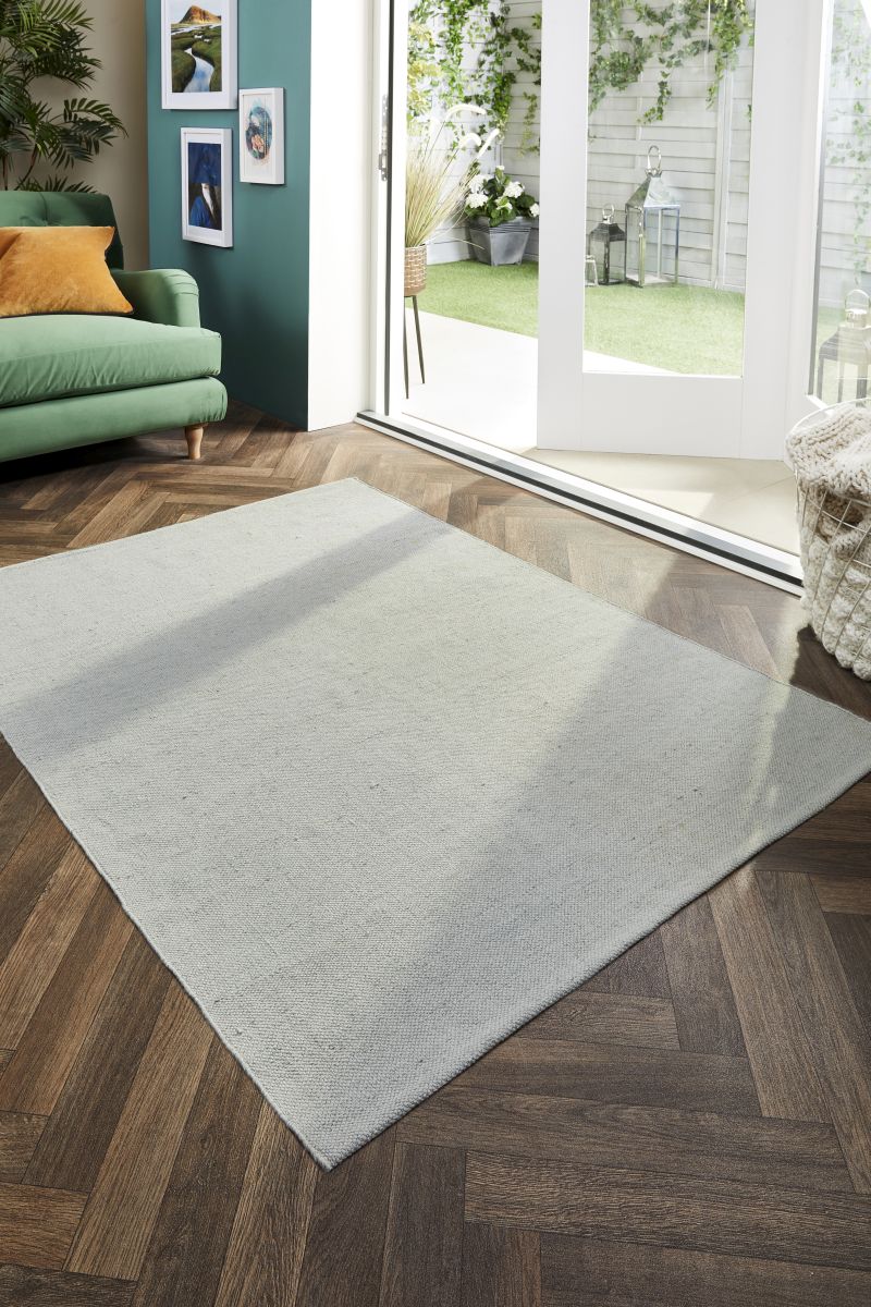 Hug Rug Woven Diamond Rug Sky Grey