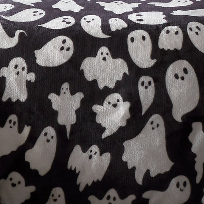 Spooky Ghosts Halloween Duvet Cover Set in Grey