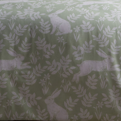 Spring Rabbits Duvet Cover Set in Green