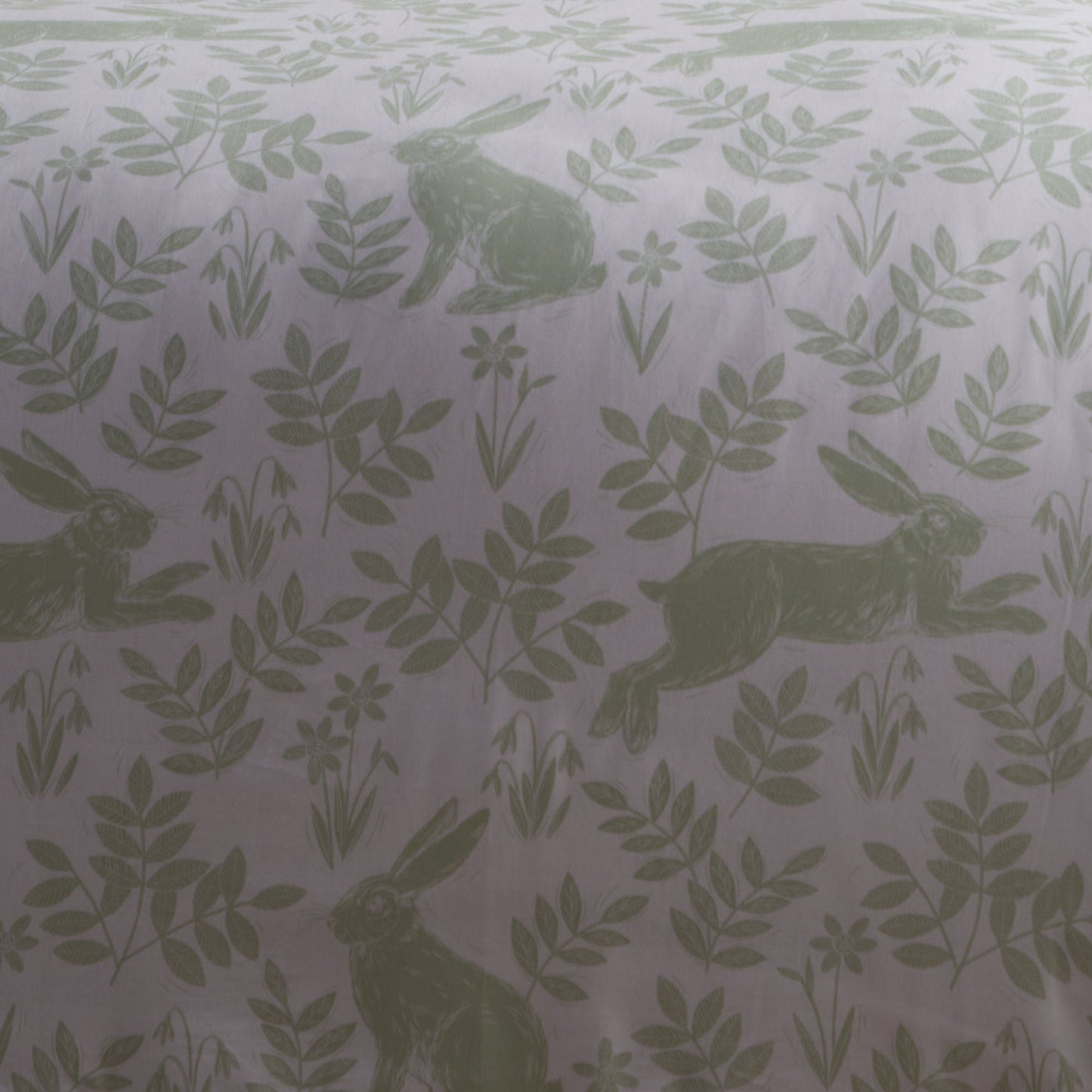 Spring Rabbits Duvet Cover Set in Green