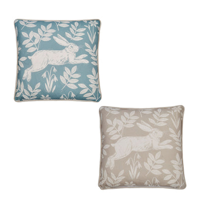 Spring Rabbit Outdoor Cushion in Duck Egg