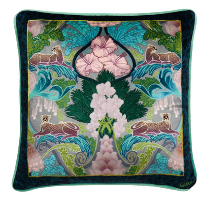 Suburban Jungle Cushion in Teal