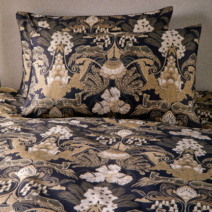 Suburban Jungle Duvet Cover Set in Black/Gold