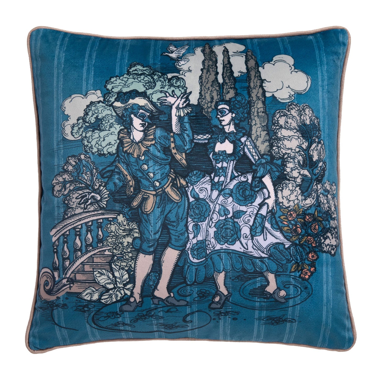 Tuscan Toile Cushion in Blue