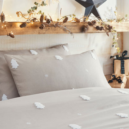 Tufted Trees Duvet Cover Set in Natural