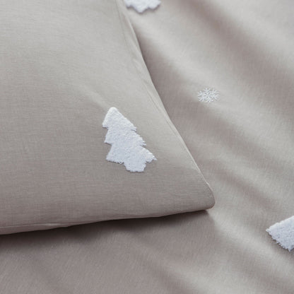 Tufted Trees Duvet Cover Set in Natural