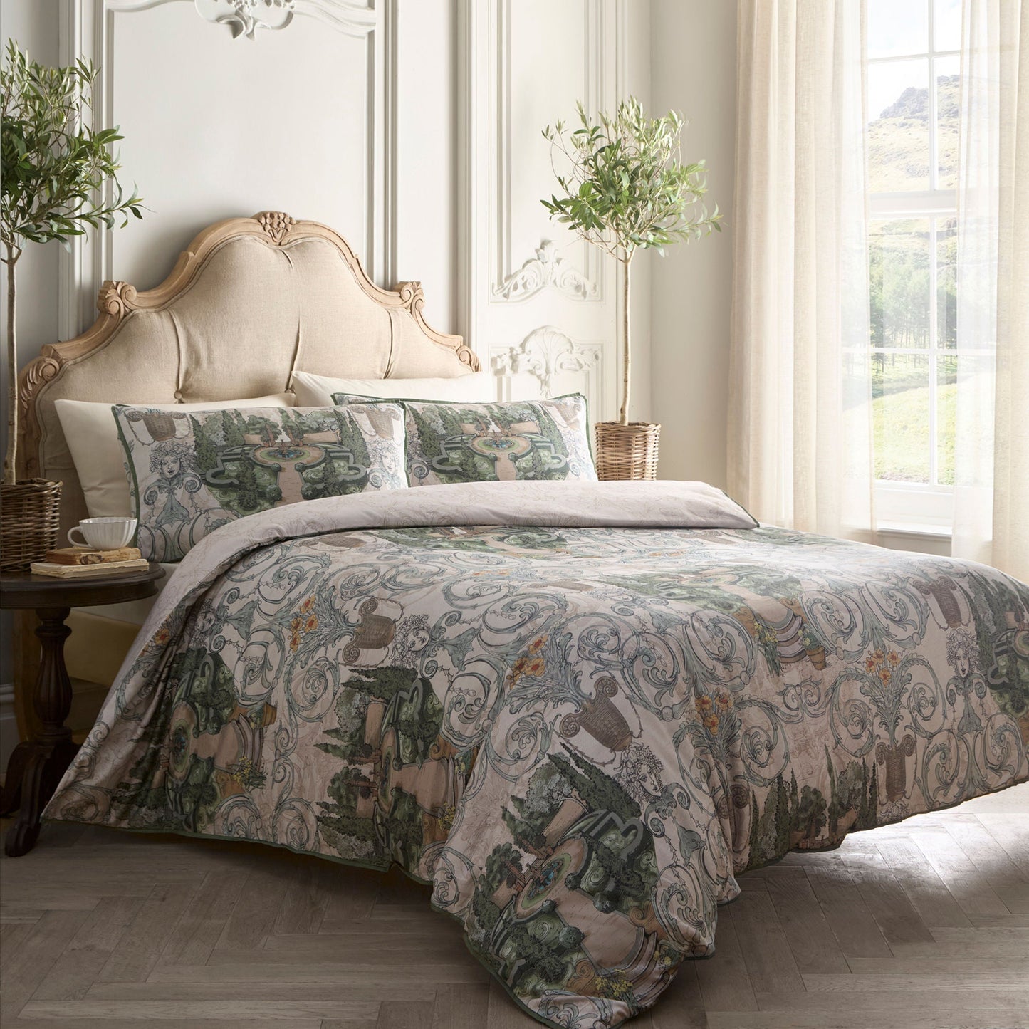 Tuscan Garden Duvet Cover Set in Green
