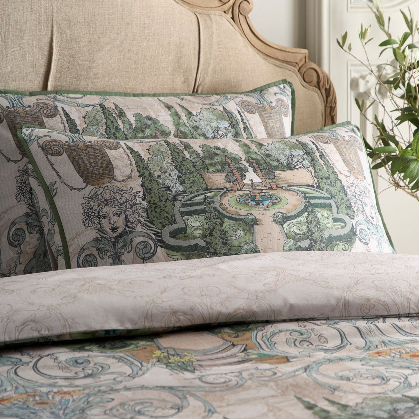Tuscan Garden Duvet Cover Set in Green