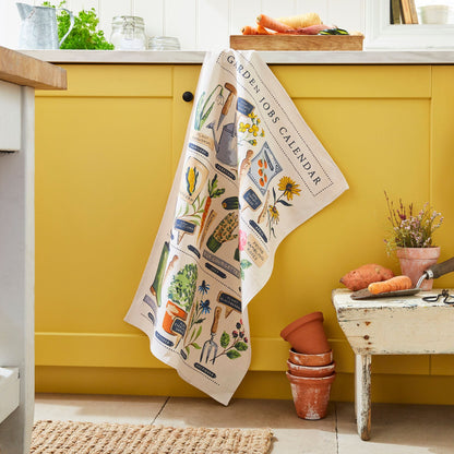 Time to Grow Jobs Cotton Tea Towel in Green