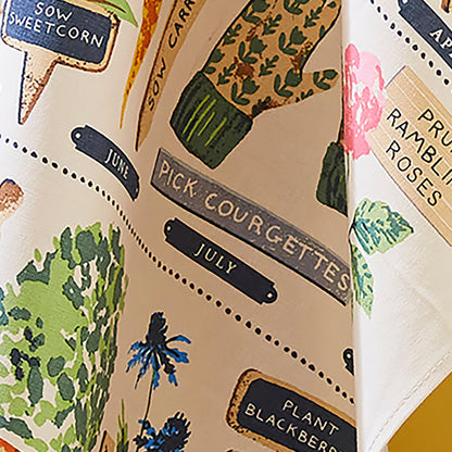 Time to Grow Jobs Cotton Tea Towel in Green