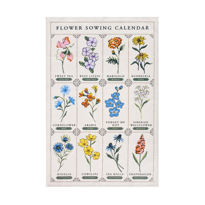 Time to Grow Flowers Cotton Tea Towel