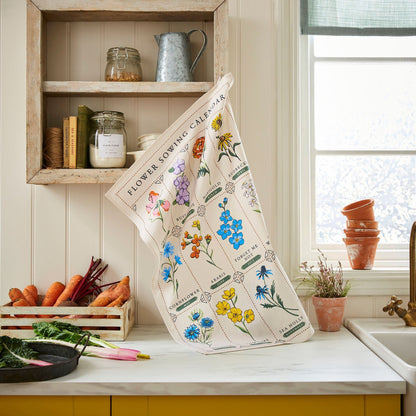 Time to Grow Flowers Cotton Tea Towel