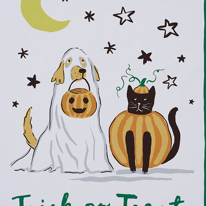 Trick or Treat Halloween Cotton Tea Towel in Multicolour 74 x 48cm