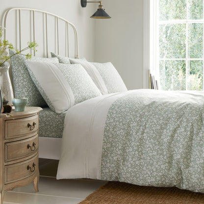 Tess Deep Fitted Bed Sheet Set in Green