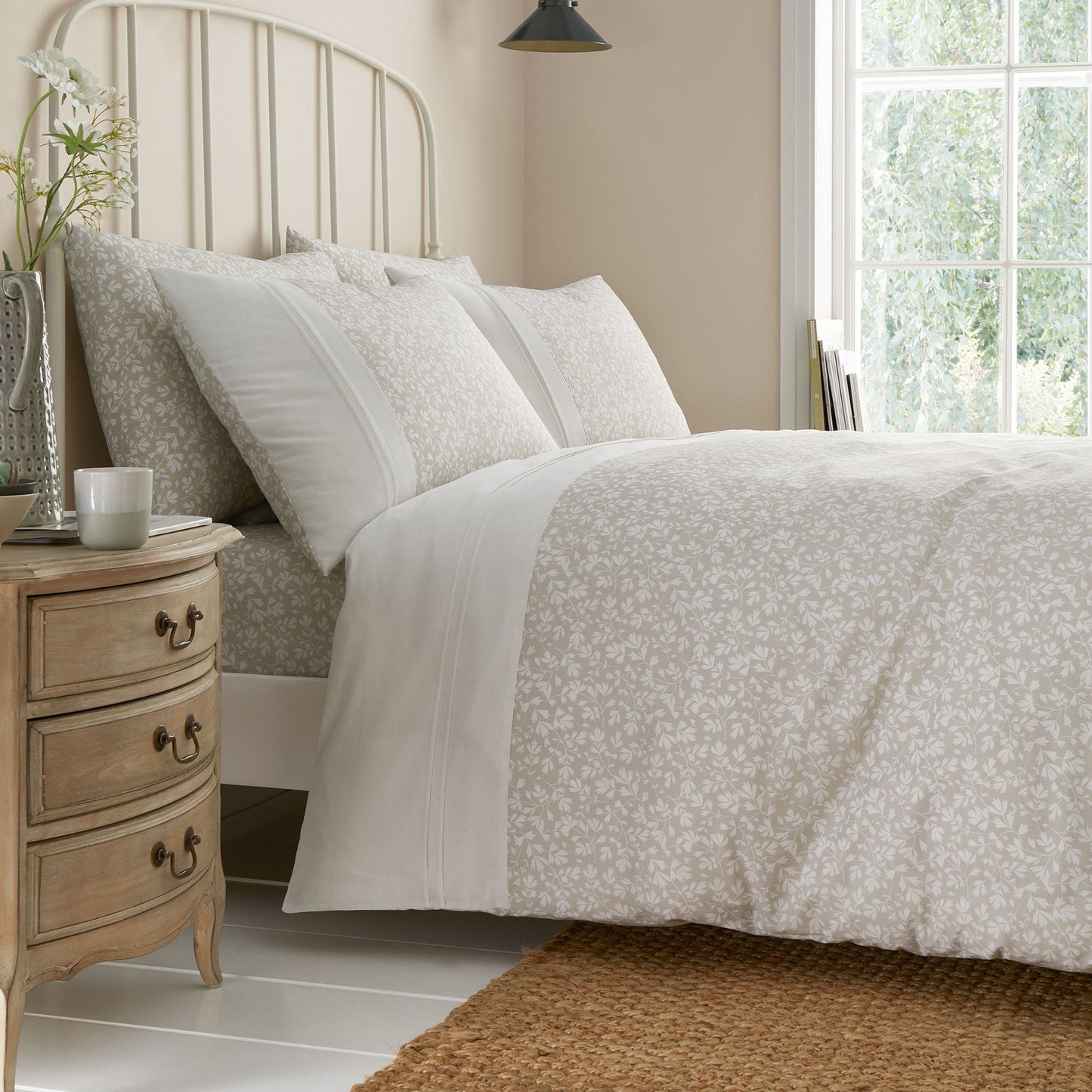 Tess Deep Fitted Bed Sheet Set in Natural