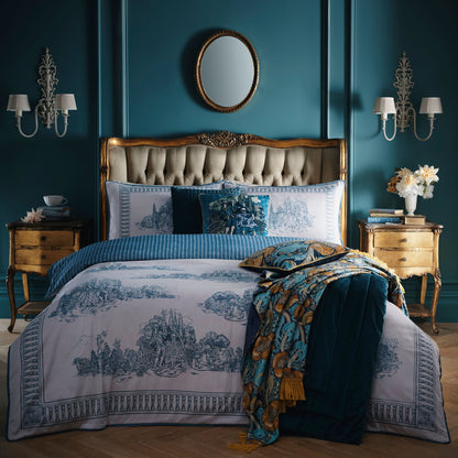 Tuscan Toile Duvet Cover Set in Blue