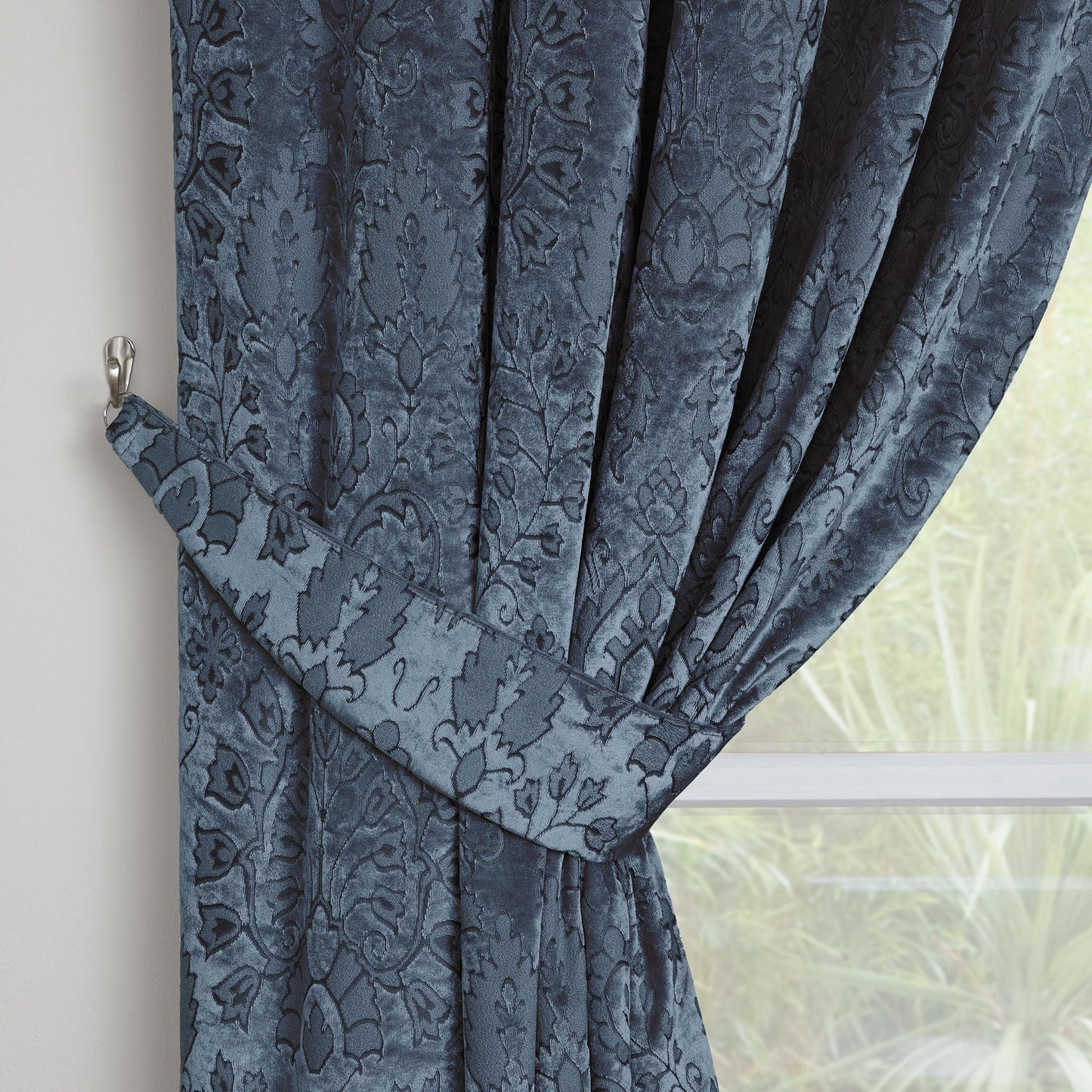 Trinity Pencil Pleat Curtains in Blue