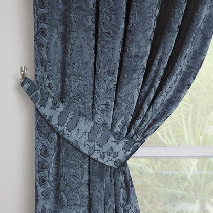 Trinity Pencil Pleat Curtains in Blue