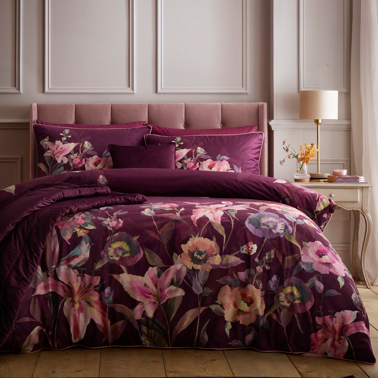 Tatiana Duvet Cover Set in Berry