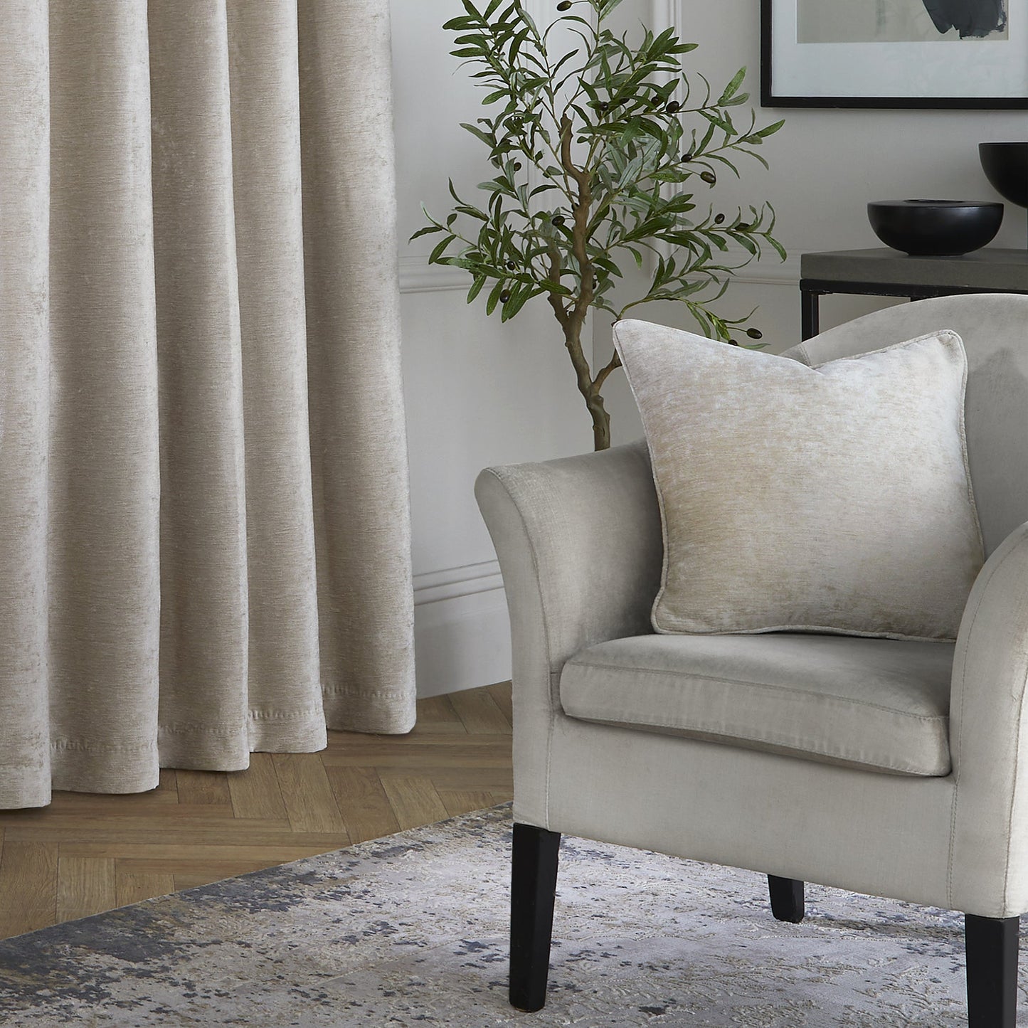 Textured Chenille Cushion in Natural