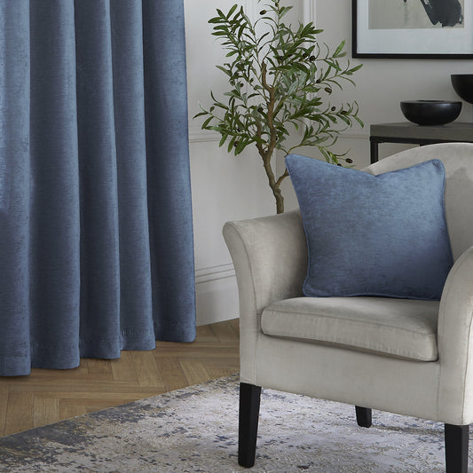 Textured Chenille Cushion in Navy