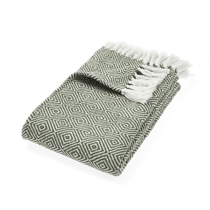 Hug Rug Woven Diamond Rug Dark Green