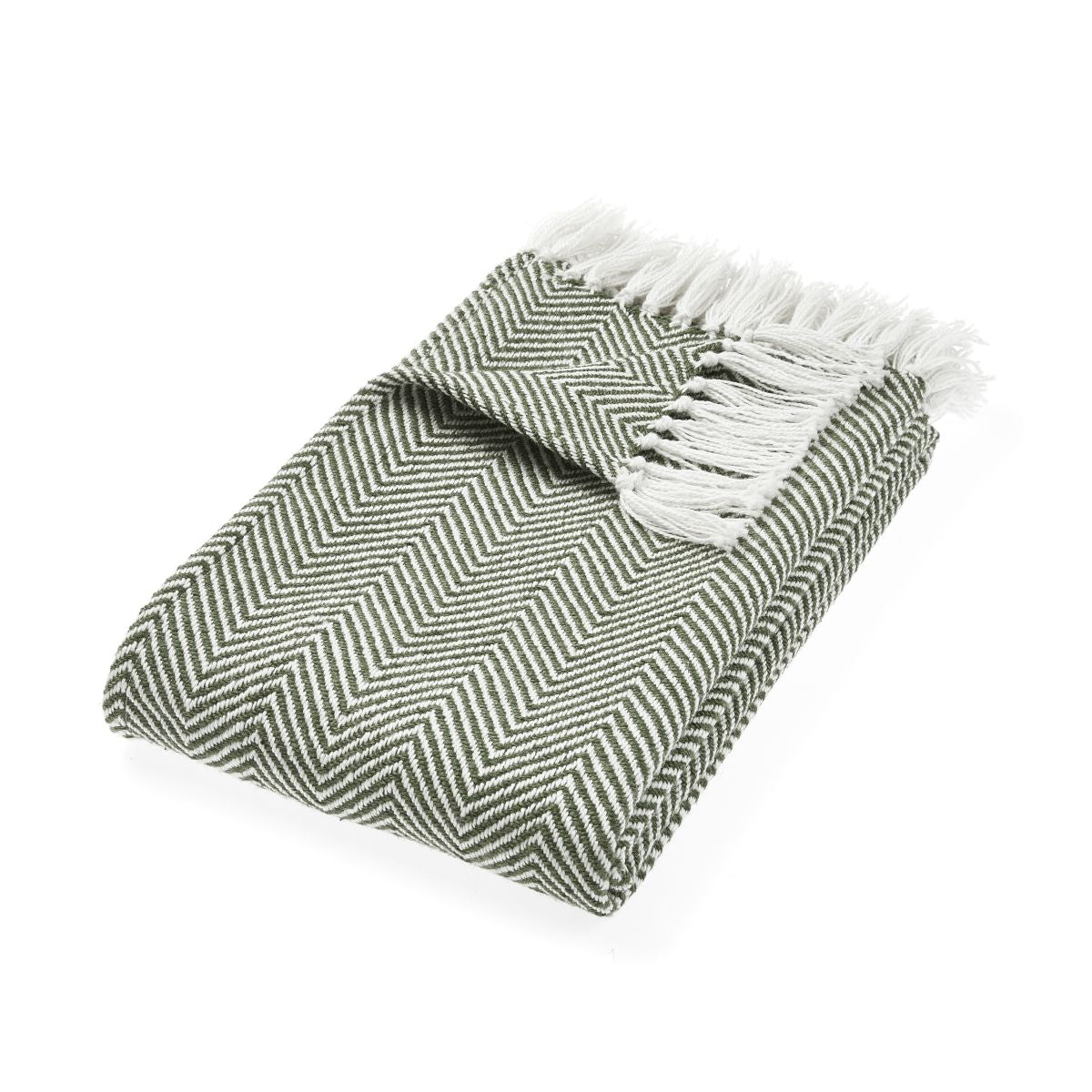 Hug Rug Woven Herringbone Rug Dark Green
