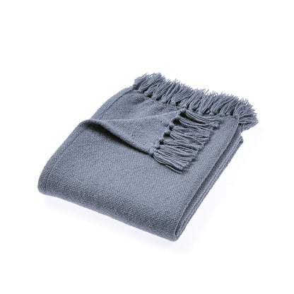Hug Rug Woven Herringbone Throw Denim Blue