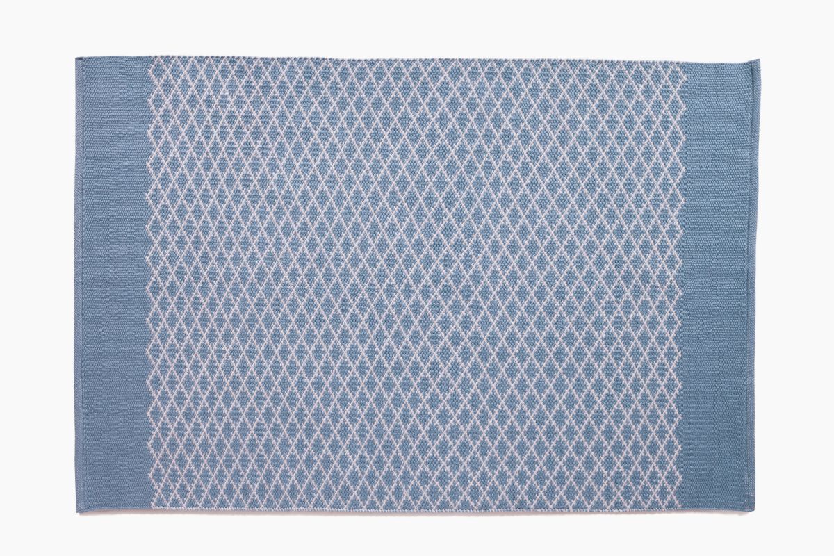 Hug Rug Woven Trellis Throw Denim Blue