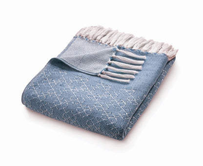 Hug Rug Woven Trellis Throw Denim Blue