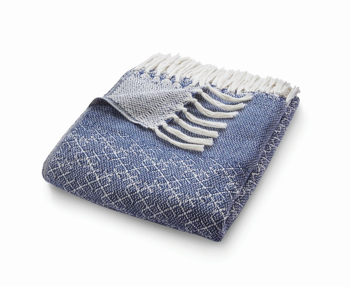 Hug Rug Woven Diamond Throw Navy