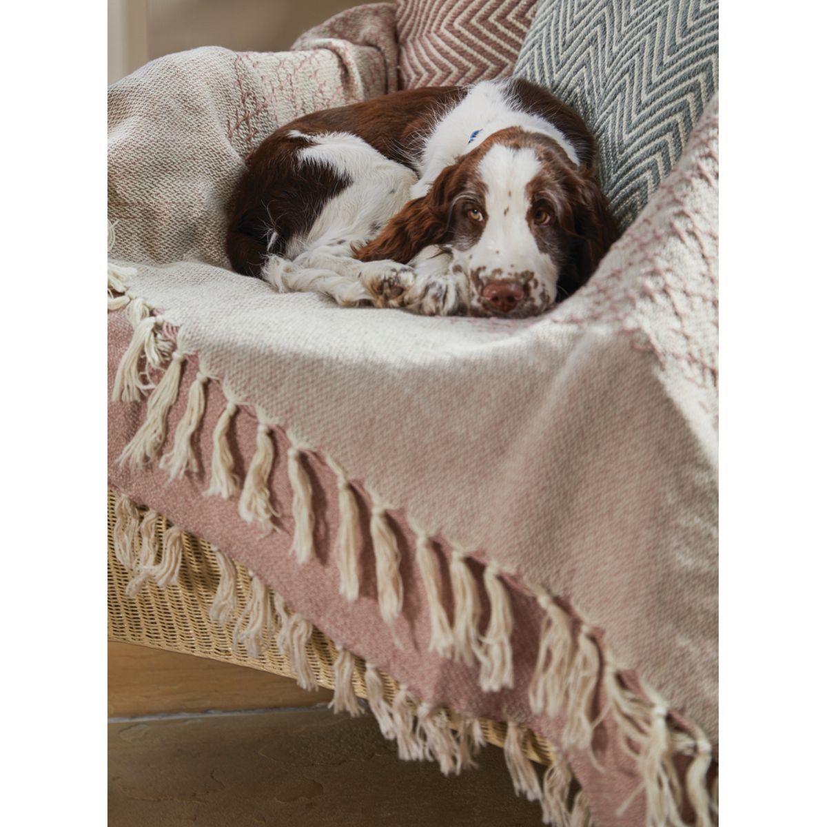 Hug Rug Woven Diamond Throw Rose