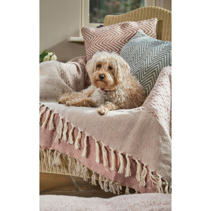 Hug Rug Woven Diamond Throw Rose