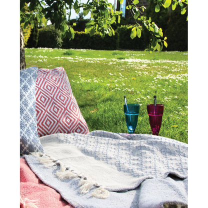 Hug Rug Woven Diamond Throw Sky Grey
