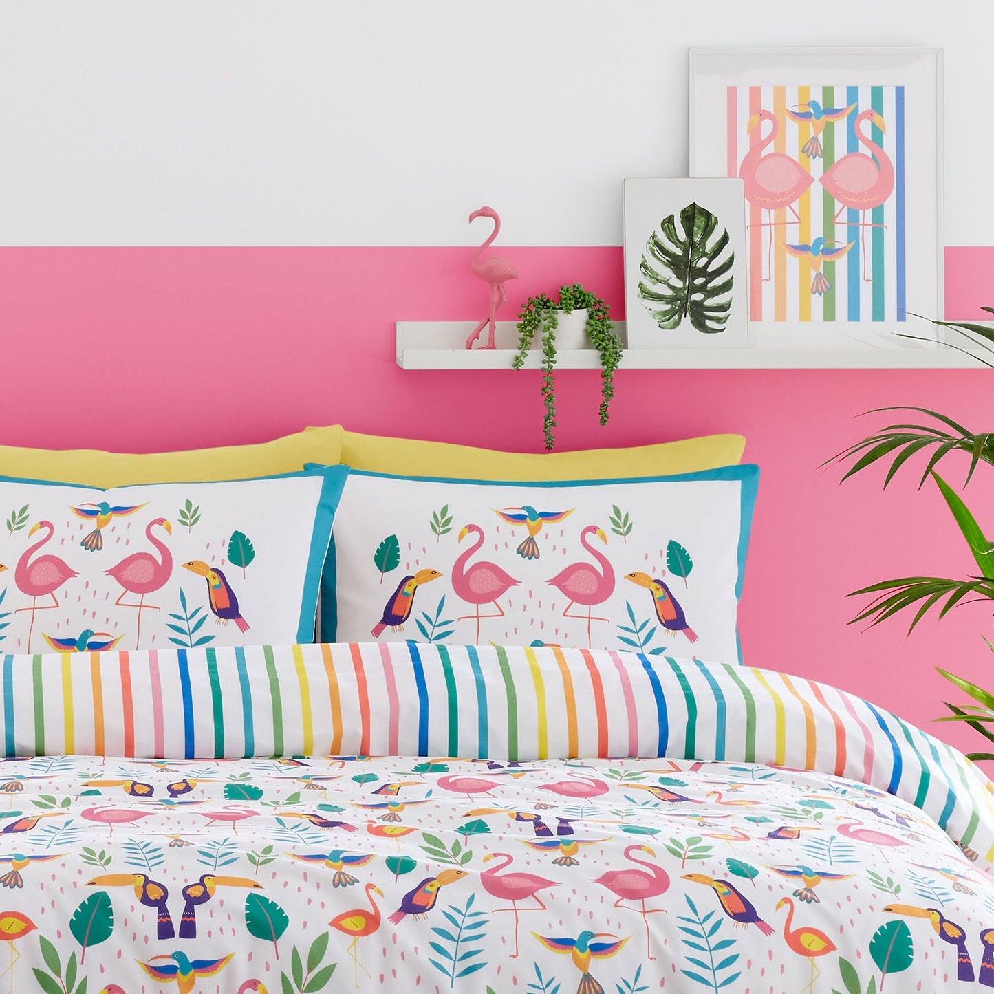 Tropical Flamingo Duvet Cover Set in Pink