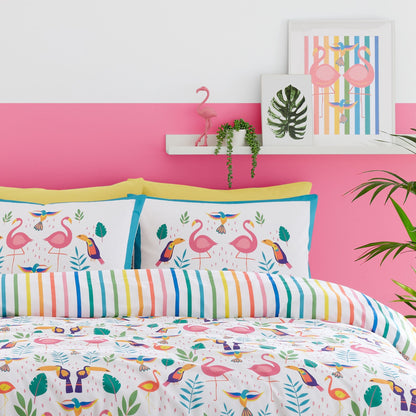 Tropical Flamingo Duvet Cover Set in Pink