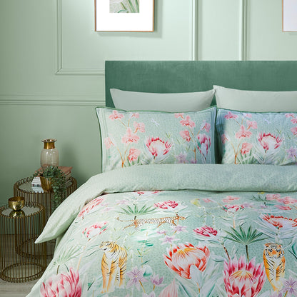 Tropical Leopard Duvet Cover Set in Green