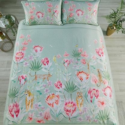 Tropical Leopard Duvet Cover Set in Green