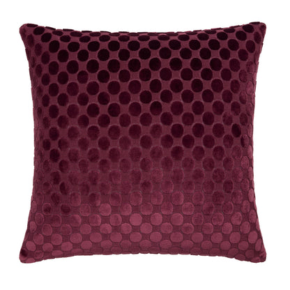 Velvet Spot Cushion in Burgundy