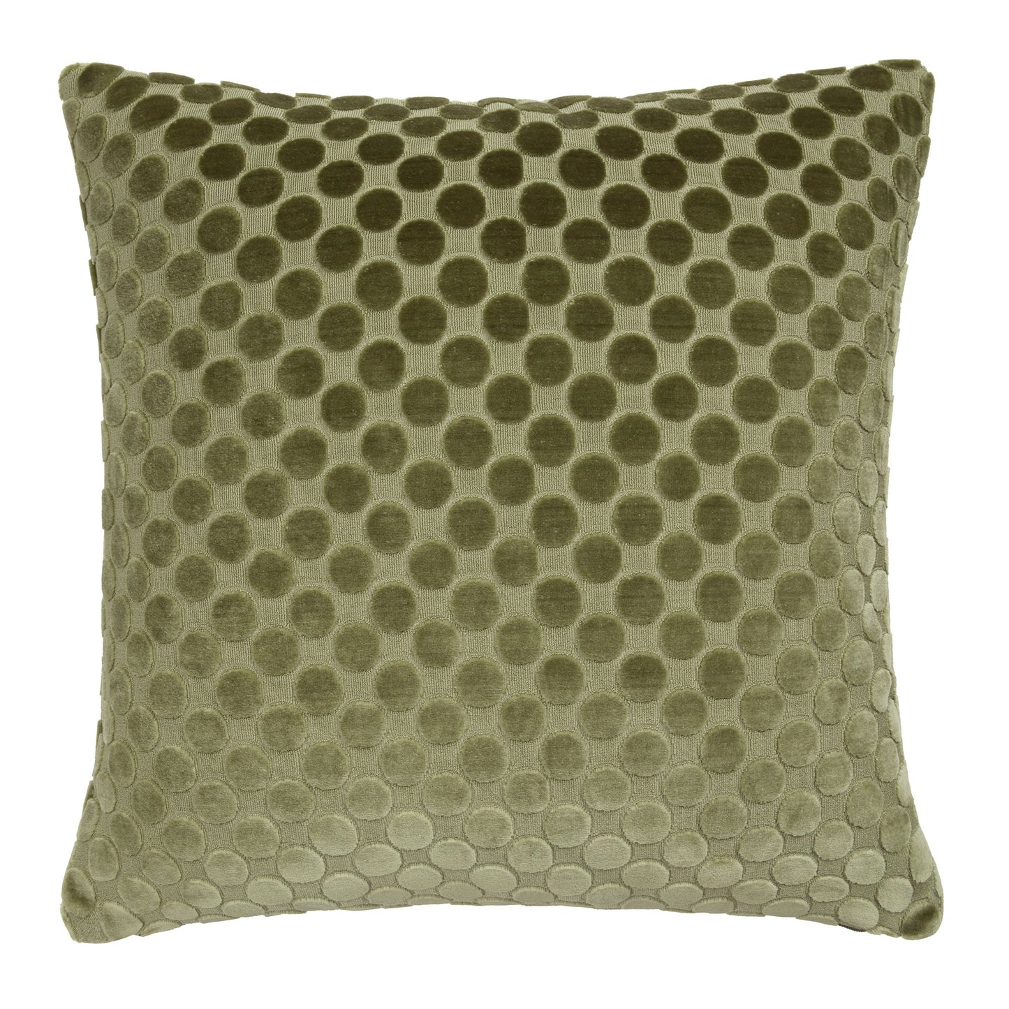 Velvet Spot Cushion in Green