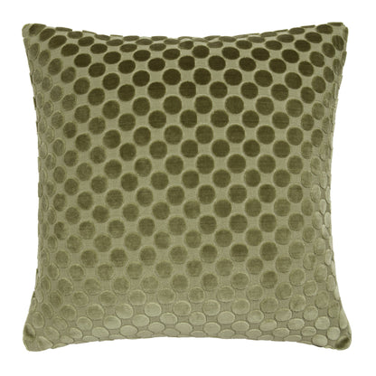Velvet Spot Cushion in Green