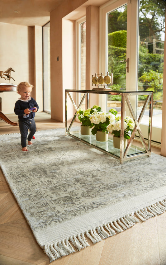 Rug Guru Vintage Fringe Mocha/Oyster