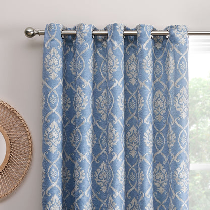 Vivianna Eyelet Curtains in Blue